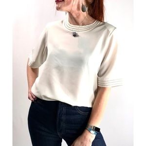 Vintage Yves St. Clair Cream Blouse